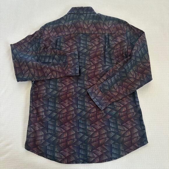Vintage Barnes Mens Button Down Geometric Shirt Woven In Japan Size M - Picture 3 of 9